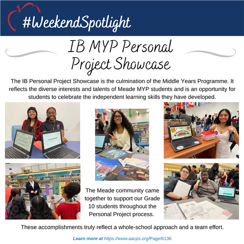 The IB Personal Project Showcase is the culmination of the Middle Years Programme. It reflects the diverse interests.